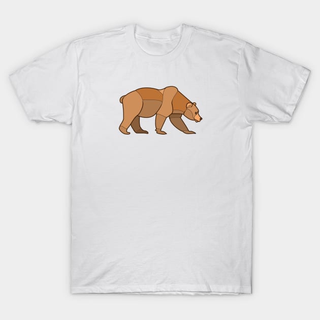 Shapely Brown Bear T-Shirt by CloudWalkerDesigns